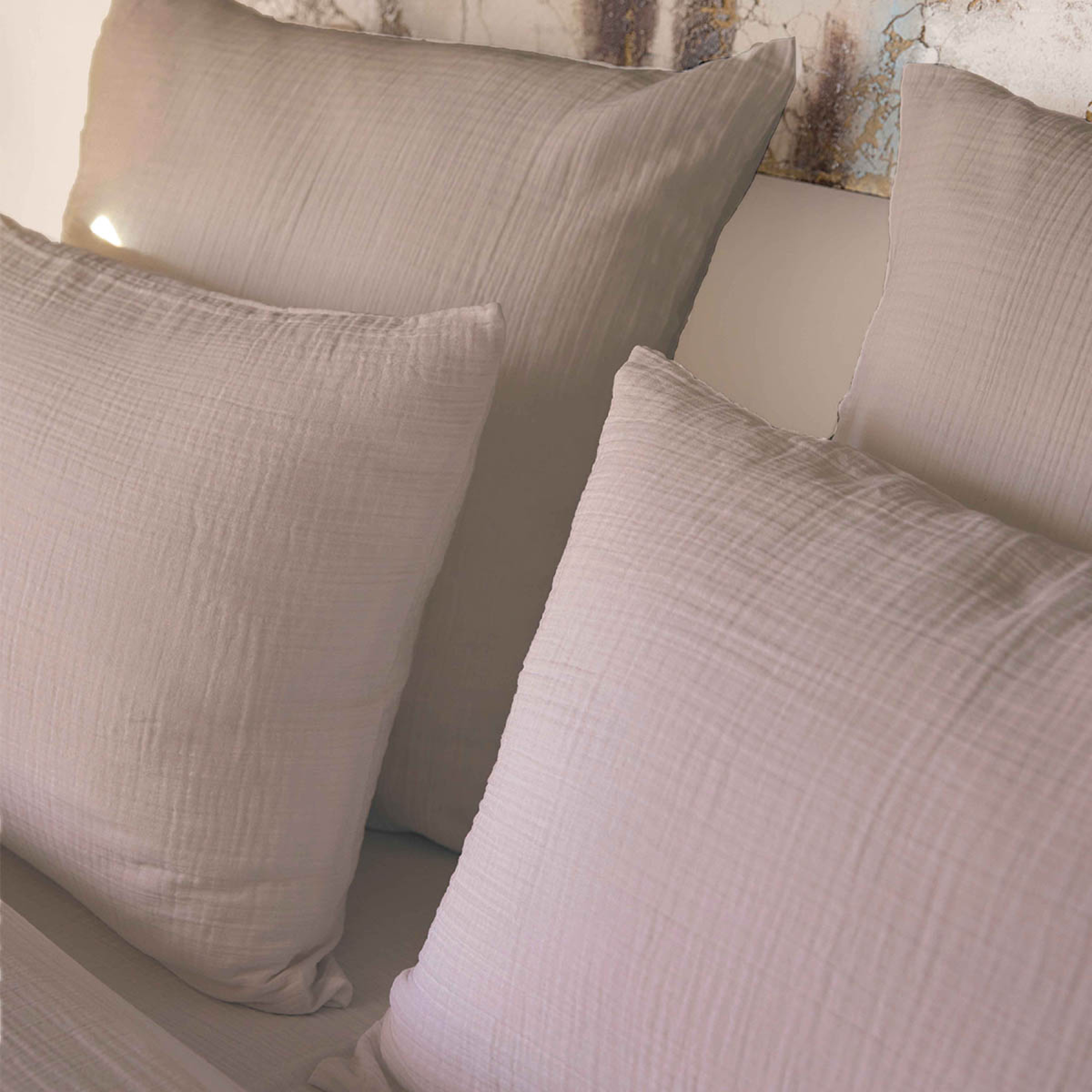 Taie d'oreiller double gaze de coton - CASSIS