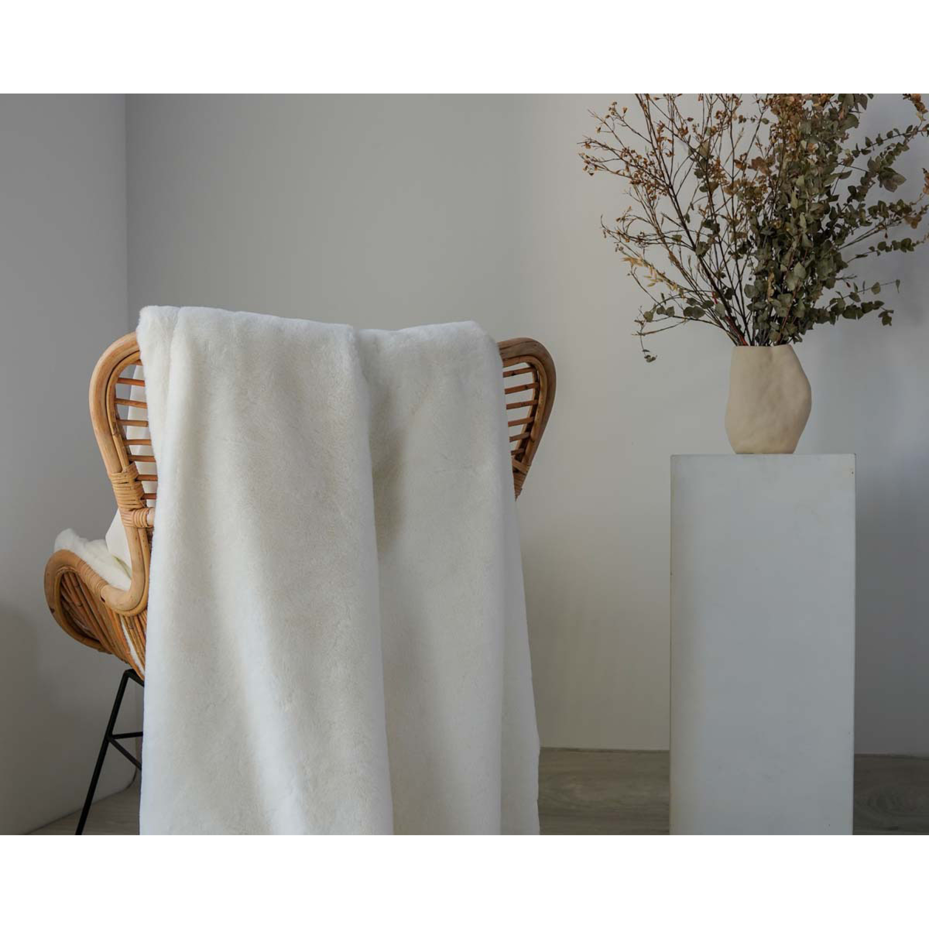 PLAID PILOU FOURRURE DOUBLE FACE