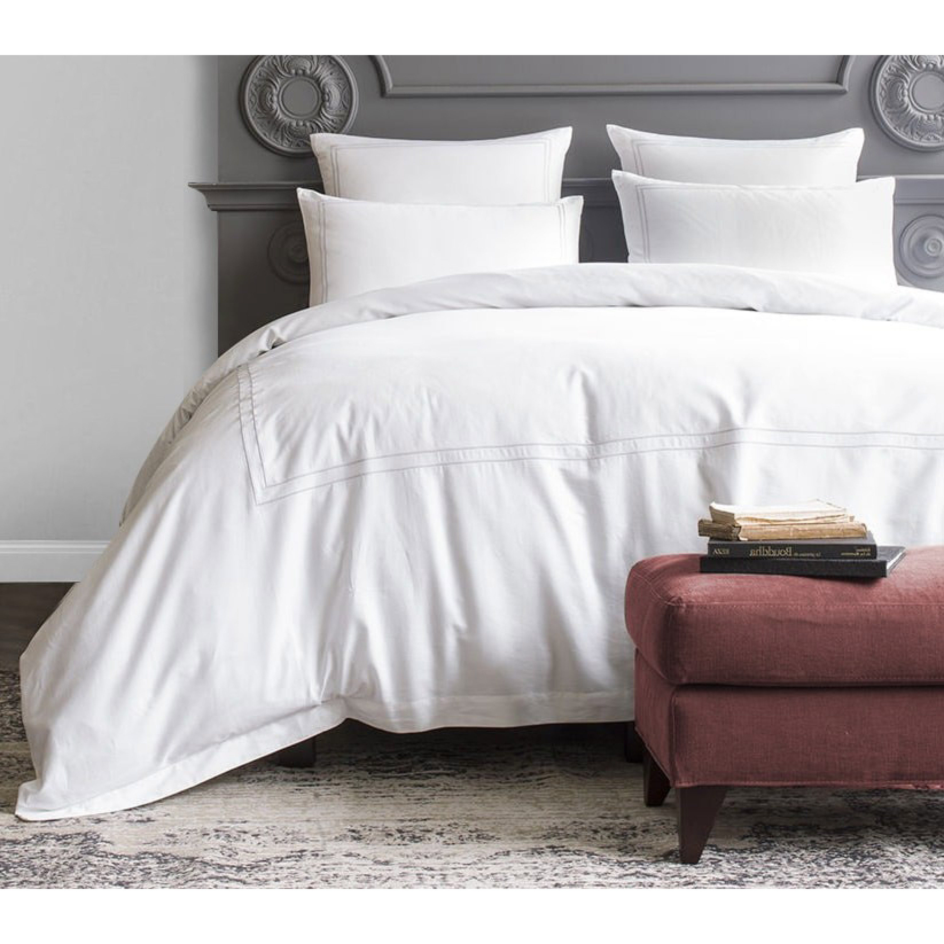 Housse de couette double bourdon blanche - PALACE