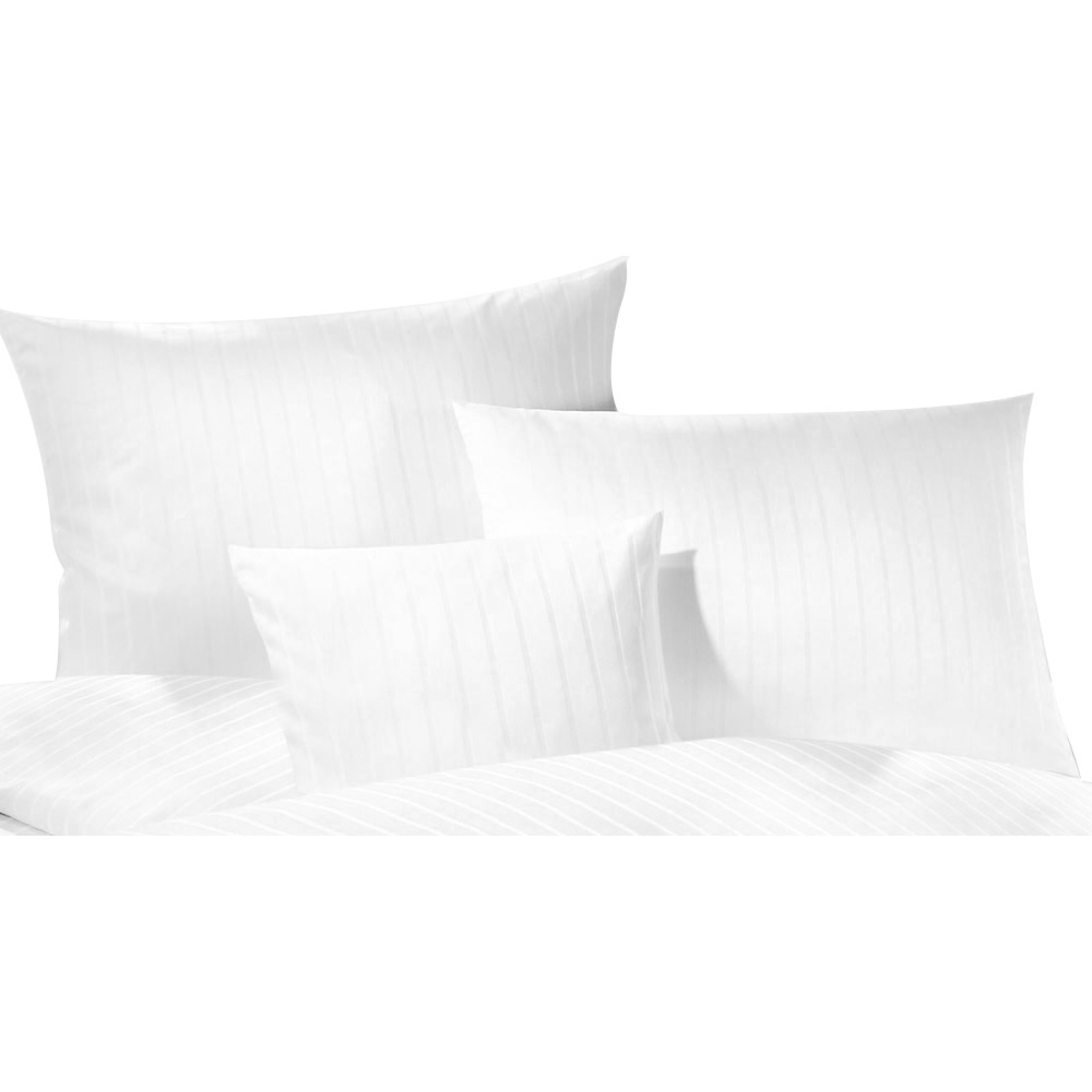 Taie d'oreiller blanche bandes satin - LYON