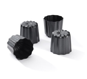 4 MOULES À CANELÉS BORDELAIS ACIER ANTIADHÉSIF - DE BUYER