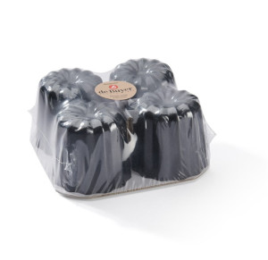 4 MOULES À CANELÉS BORDELAIS ACIER ANTIADHÉSIF - DE BUYER