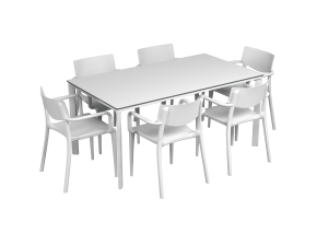 Salon de jardin table meet + 6 fauteuils Town - Ezpeleta