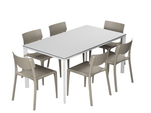 Salon de jardin table meet + 6 chaises Town - Ezpeleta