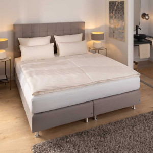 Housse de couette Champagne Bandes Satin - LYON