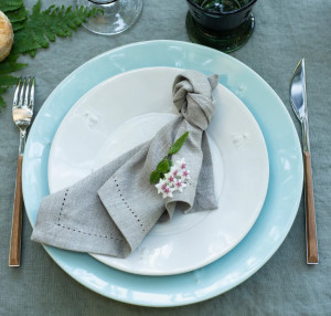 LOT DE 4 ASSIETTES À PÂTES ABEILLE EN CÉRAMIQUE - LA ROCHERE