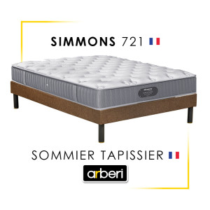 Ensemble Hôtellerie - Matelas Simmons 721 + Sommier tapissier Arberi