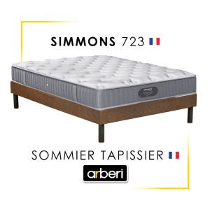 Ensemble Hôtellerie - Matelas Simmons 723 + Sommier tapissier Arberi