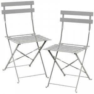 2 chaises de jardin pliantes en métal DIANA