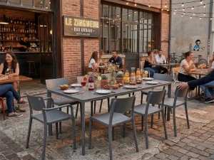 Salon de jardin table meet + 6 chaises Town + 2 fauteuils Town - Ezpeleta