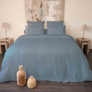 Parure de lit  Double Gaze de coton - Cassis
