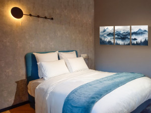 PARURES DRAP PLAT & TAIES & HOUSSE DE COUETTE BOURDON GRIS – COURCHEVEL