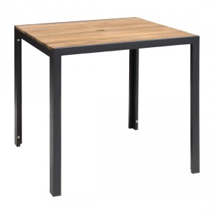 Table carré acier et acacia 80 cm - Boléro
