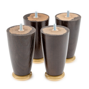 LOT DE 4 PIEDS DE SOMMIER CONE WENGE