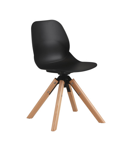 Chaise pivotante 360° Noa - Noir ou blanc