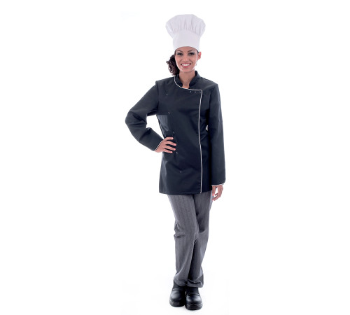 Veste croisée noire Marianna à manches longues