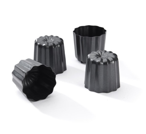 4 MOULES À CANELÉS BORDELAIS ACIER ANTIADHÉSIF - DE BUYER
