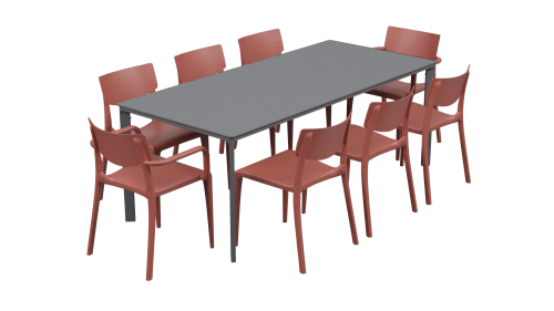 Salon de jardin table meet + 6 chaises Town + 2 fauteuils Town - Ezpeleta