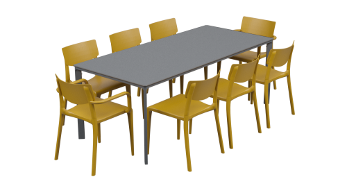 Salon de jardin table meet + 6 chaises Town + 2 fauteuils Town - Ezpeleta