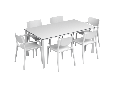 Salon de jardin table meet + 4 chaises Town + 2 fauteuils Town - Ezpeleta