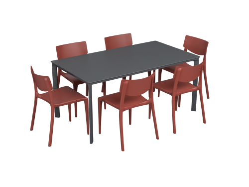 Salon de jardin table meet + 6 chaises Town - Ezpeleta