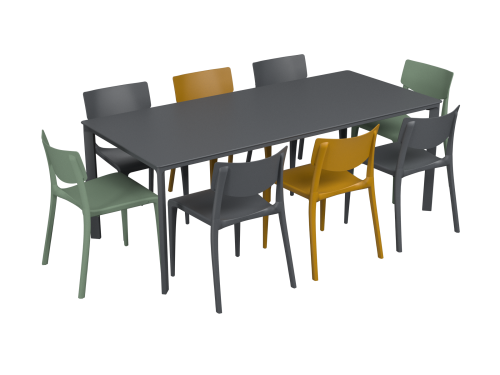 Salon de jardin table meet + 8 chaises Town - Ezpeleta