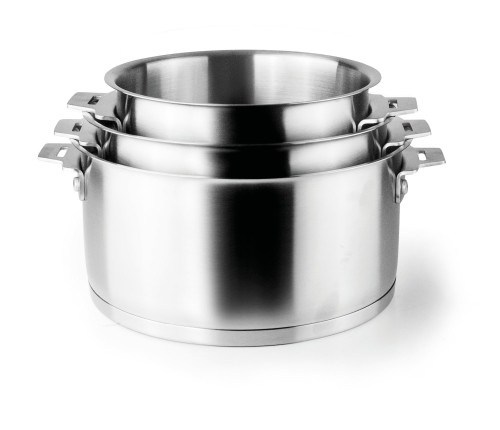 SET 3 CASSEROLES INOX AVEC POIGNEE AMOVIBLE COMBI - LACOR