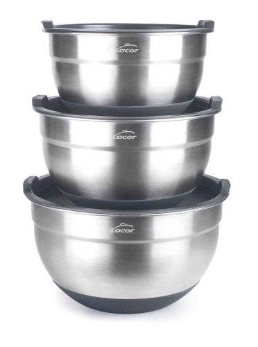 ENSEMBLE DE 3 BOLS EN INOX AVEC COUVERCLE - LACOR