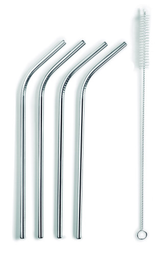 SET DE 4 PAILLES EN INOX AVEC NETTOYEUR - LACOR