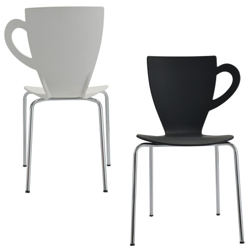 Chaises MEVENA en forme de tasse Noir ou Blanc